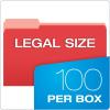 Pendaflex 435013BLU Interior File Folders, 1/3 Cut Top Tab, Legal, Blue (Box of 100)(Red)