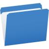 Pendaflex Color File Folders with Interior Grid, Letter Size, Blue, Straight Cut, 100/BX (R152 BLU)(Blue)