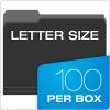 Pendaflex Interior File Folders, 1/3 Cut, Top Tab, Letter Size, Black 100 per Box (4210 1/3 BLA)(Letter)