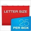 Pendaflex PFX42623 Ready-Tab Reinforced Hanging File Folders, Letter Size, Red, 5 Tab, 25/BX (42623)(Red)