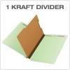 Pendaflex Pressboard End-Tab Classification Folders, Legal Size, 1 Divider, 2.5″ Expansion, Light Green, Straight Cut, 10/BX (23314)(Legal)