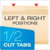 Pendaflex Reinforced File Folders, Extra Durable, Poly Reinforced Edges, Manila, Letter Size, 1/2 Cut Tabs, 24 Per Pack (86221)(1/5 Cut Tabs)