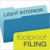 Pendaflex Two-Tone Color File Folders, Legal Size, Blue, 1/3 Cut, 100/BX (153 1/3 BLU)(Blue;light Blue)