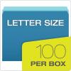 Pendaflex Two-Tone Color File Folders, Letter Size, Blue, Straight Cut, 100/BX (152 BLU)(Letter Size (Pack of 5))