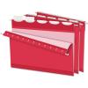 Pendaflex PFX42623 Ready-Tab Reinforced Hanging File Folders, Letter Size, Red, 5 Tab, 25/BX (42623)(Red)