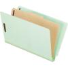Pendaflex Pressboard End-Tab Classification Folders, Legal Size, 1 Divider, 2.5″ Expansion, Light Green, Straight Cut, 10/BX (23314)(Legal)