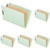 Pendaflex Pressboard End-Tab Classification Folders, Legal Size, 1 Divider, 2.5″ Expansion, Light Green, Straight Cut, 10/BX (23314)(Legal (Pack of 5))