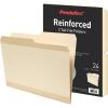 Pendaflex Reinforced File Folders, Extra Durable, Poly Reinforced Edges, Manila, Letter Size, 1/2 Cut Tabs, 24 Per Pack (86221)(1/5 Cut Tabs)
