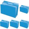 Pendaflex Two-Tone Color File Folders, Legal Size, Blue, 1/3 Cut, 100/BX (153 1/3 BLU)(Blue;light Blue)