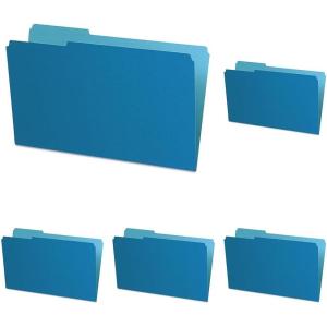 Pendaflex 435013BLU Interior File Folders, 1/3 Cut Top Tab, Legal, Blue (Box of 100)(Blue)