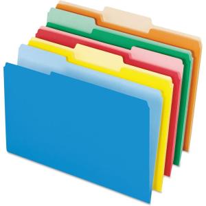 Pendaflex 435013BLU Interior File Folders, 1/3 Cut Top Tab, Legal, Blue (Box of 100)(Bright Assort)