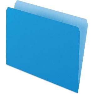 Pendaflex Color File Folders with Interior Grid, Letter Size, Blue, Straight Cut, 100/BX (R152 BLU)(Blue)