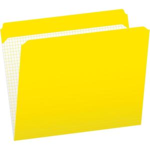 Pendaflex Color File Folders with Interior Grid, Letter Size, Blue, Straight Cut, 100/BX (R152 BLU)(Yellow)