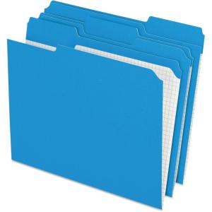 Pendaflex Color File Folders with Interior Grid, Letter Size, Yellow, 1/3 Cut, 100/BX (R152 1/3 YEL)(Blue)