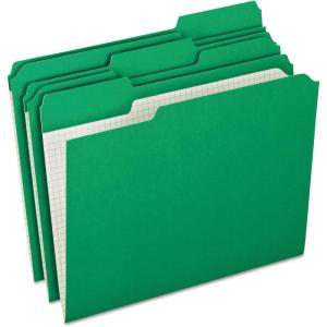 Pendaflex Color File Folders with Interior Grid, Letter Size, Yellow, 1/3 Cut, 100/BX (R152 1/3 YEL)(Green)
