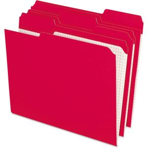 Pendaflex Color File Folders with Interior Grid, Letter Size, Yellow, 1/3 Cut, 100/BX (R152 1/3 YEL)(Red)