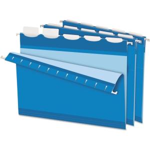Pendaflex PFX42623 Ready-Tab Reinforced Hanging File Folders, Letter Size, Red, 5 Tab, 25/BX (42623)(Blue)
