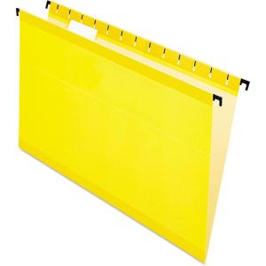 Pendaflex SureHook Reinforced Hanging Folders, Legal Size, Yellow, 1/5 Cut, 20/BX (6153 1/5 YEL)(Yellow)
