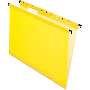 Pendaflex SureHook Reinforced Hanging Folders, Letter Size, Bright Green, 1/5 Cut, 20/BX (6152 1/5 BGR)(Yellow)