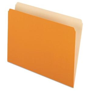 Pendaflex Two-Tone Color File Folders, Letter Size, Orange, Straight Cut, 100/BX (152 ORA)