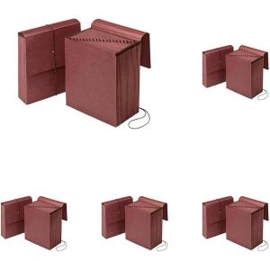 Pendaflex Vertical Reinforced Alpha A-Z/21 Pocket Expanding File, Letter Size, 1 Each (14000), Red Fiber(letter (Pack of 5))