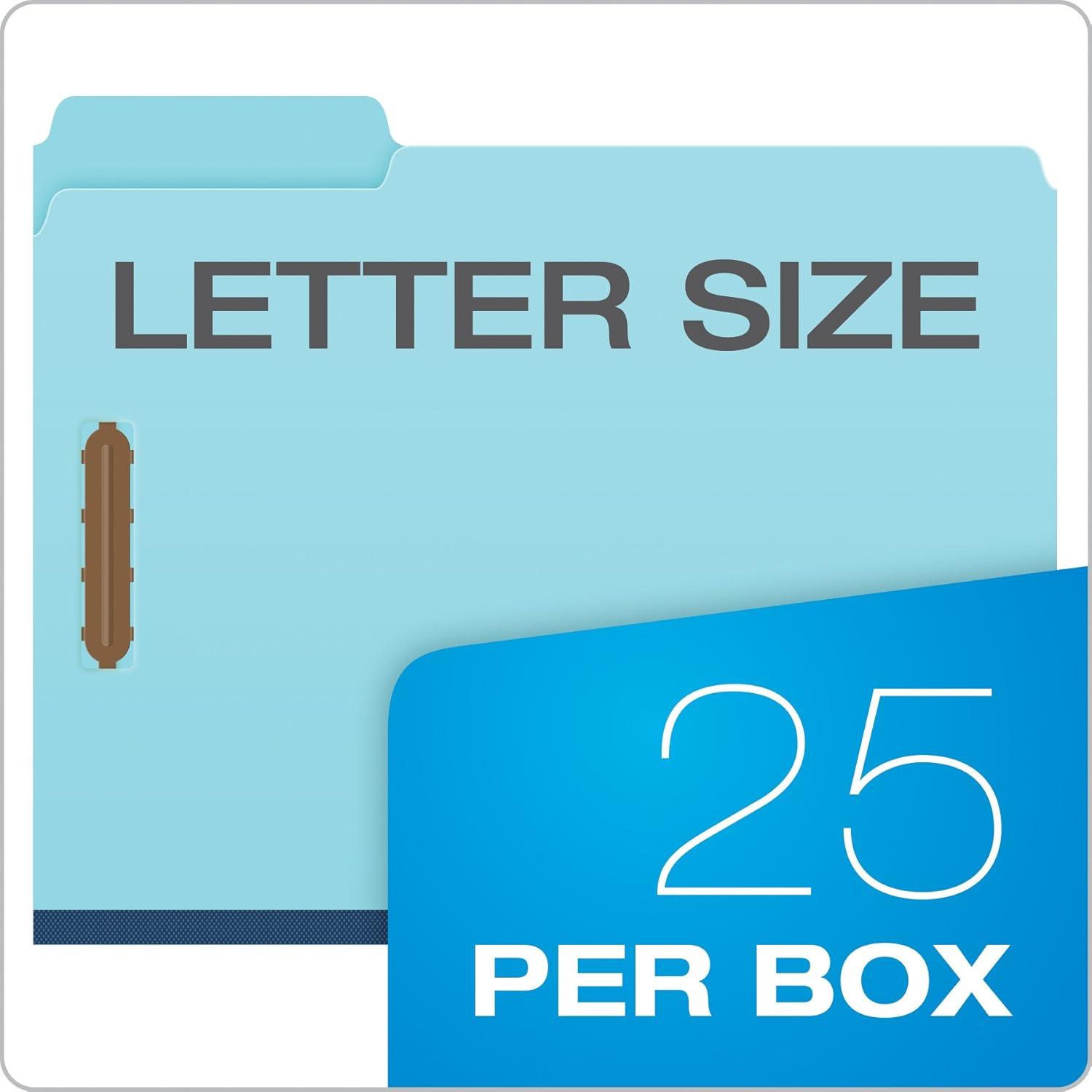 image:imageGlobe Weis Pendaflex Pressboard Fastener Folders Letter Size Light Blue 2 Expansion 13 Cut 25BX 61542Letter