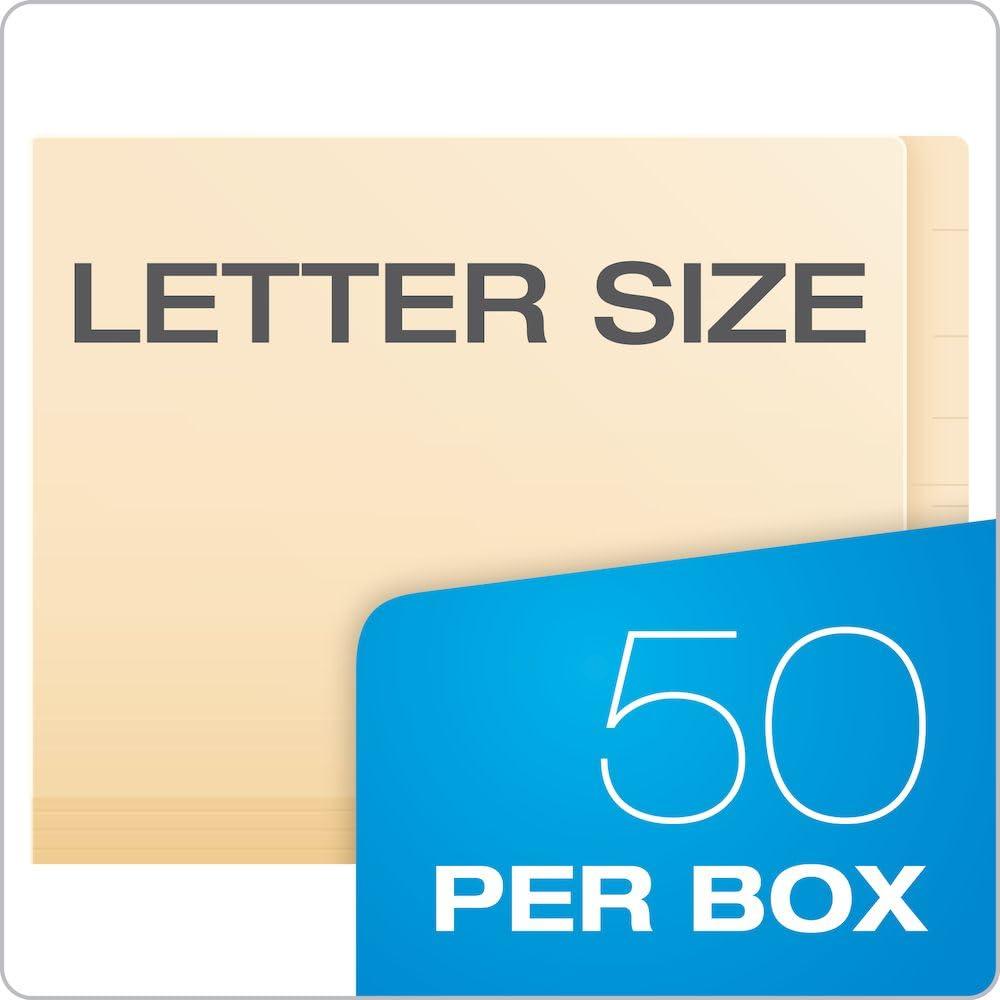 image:imagePendaflex 13160 Laminated Spine End Tab Folder with 2 Fastener 11 pt Manila Letter Box of 50