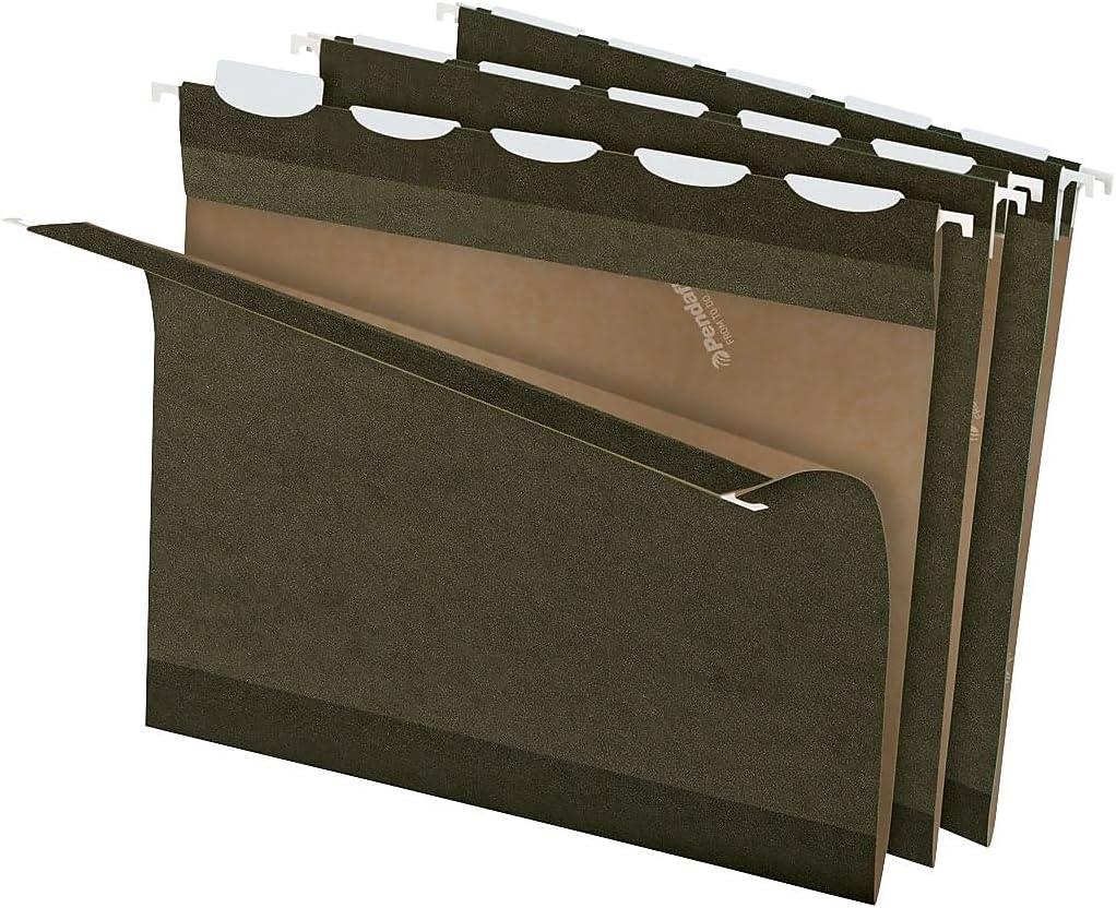 image:imagePendaflex ReadyTab Reinforced Hanging File Folders Legal Size Standard Green 6 Tab 25BX 42591Letter