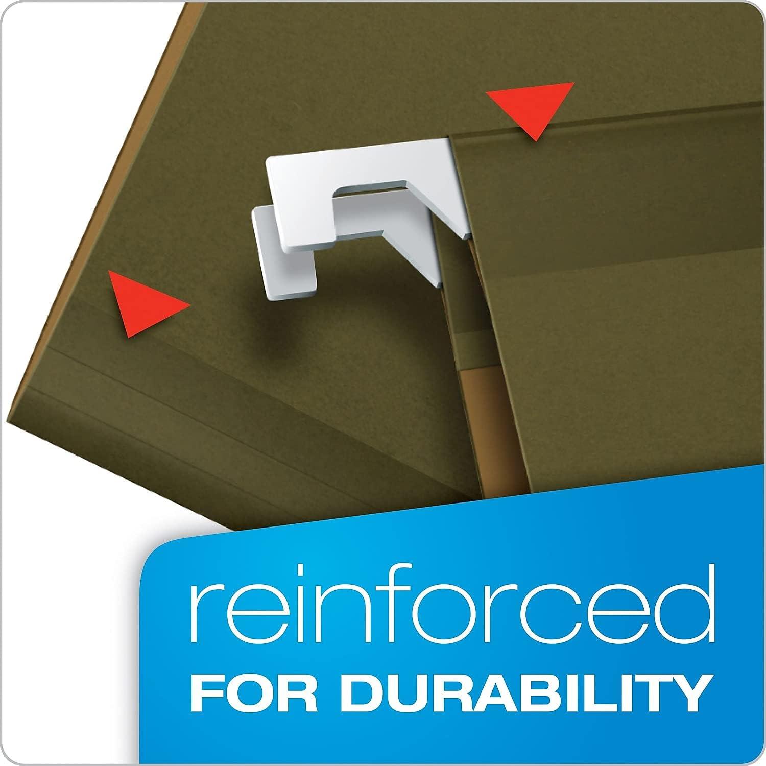 image:imagePendaflex ReadyTab Reinforced Hanging File Folders Legal Size Standard Green 6 Tab 25BX 42591Letter