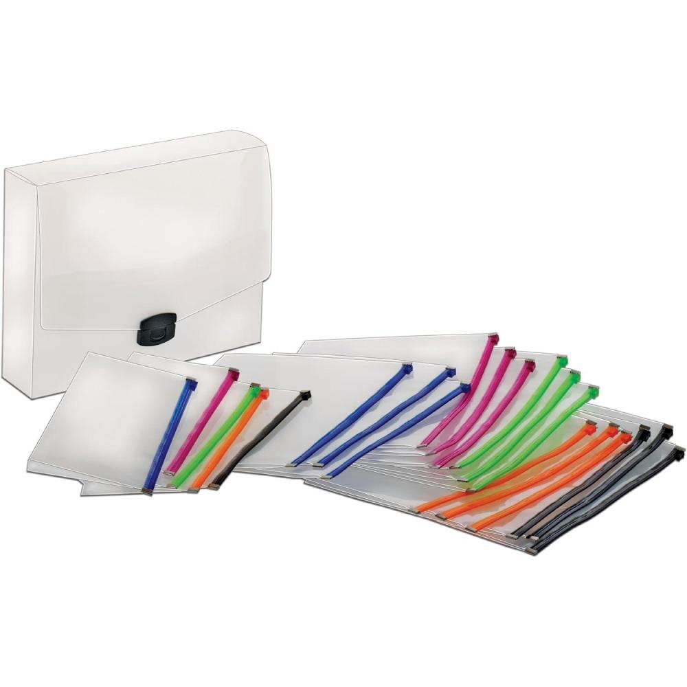 image:imageGlobeWeisPendaflex Poly Zip Files 15 Letter Size 5 Check Size Assorted Colors 84200