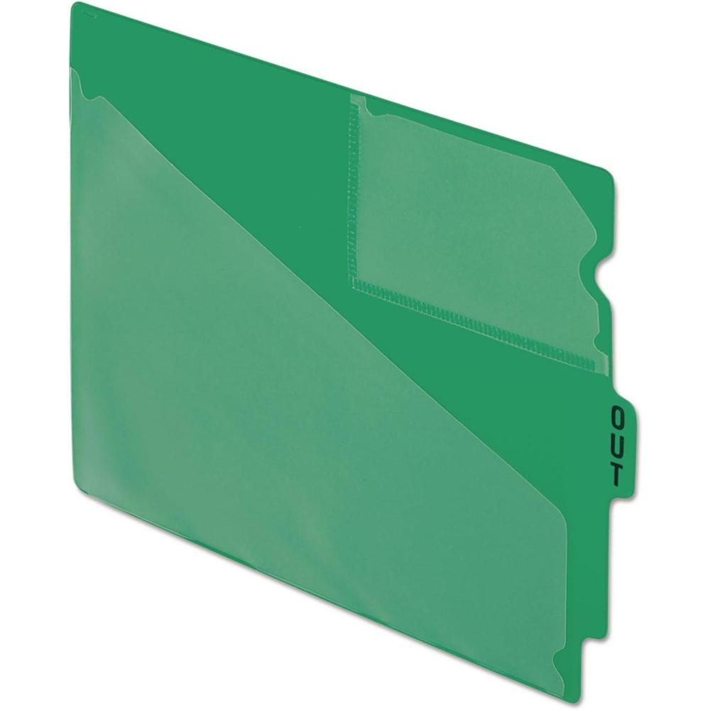image:imagePendaflex 13543 End Tab Vinyl Outguides wCenter Tab Printed Out Letter Size Green 50boxGreen