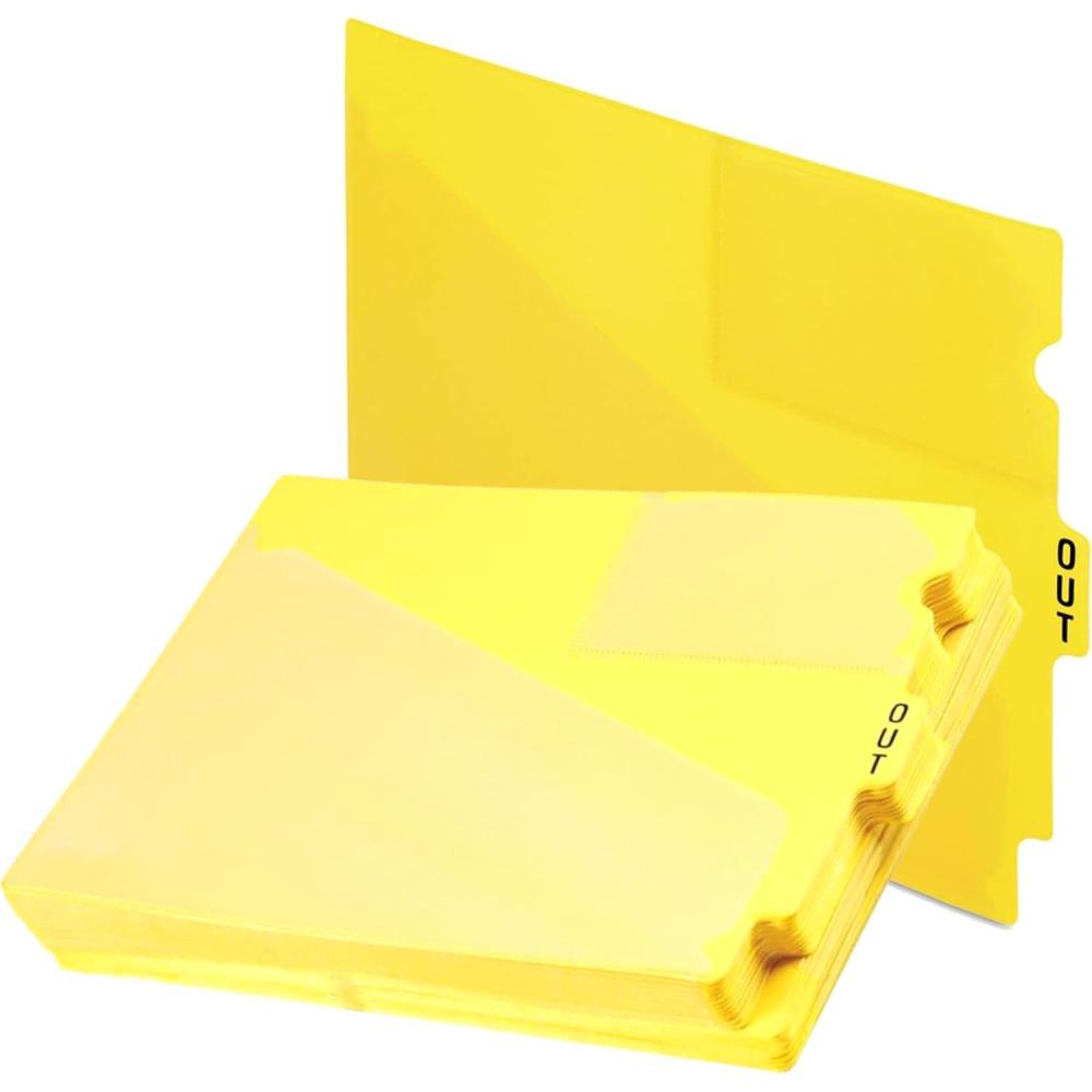 image:imagePendaflex 13543 End Tab Vinyl Outguides wCenter Tab Printed Out Letter Size Green 50boxYellow