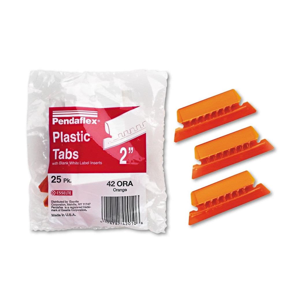 image:imagePendaflex Hanging Folder Tabs 2 Clear Orange 25 Tabs and Inserts per Pack 42 ORA