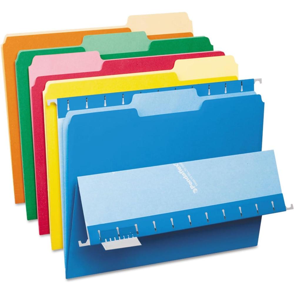 image:imagePendaflex Interior File Folders 13 Cut Top Tab Letter Size Pink 100 per Box 4210 13 PINBright Assort