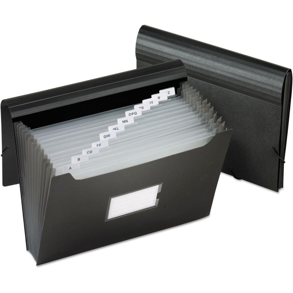 image:imagePendaflex PFX82013 Poly Jumbo Expanding File with Elastic Cord 13 Tabbed Pockets Letter Black