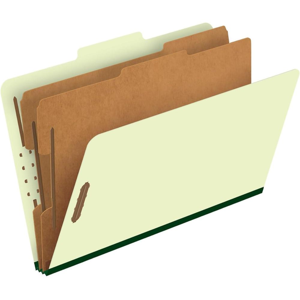 image:imagePendaflex Pressboard Classification File Folders 2 Dividers 2 Embedded Fasteners 25 Tab Cut Legal Size Light Green Box of 10 17176EELegal