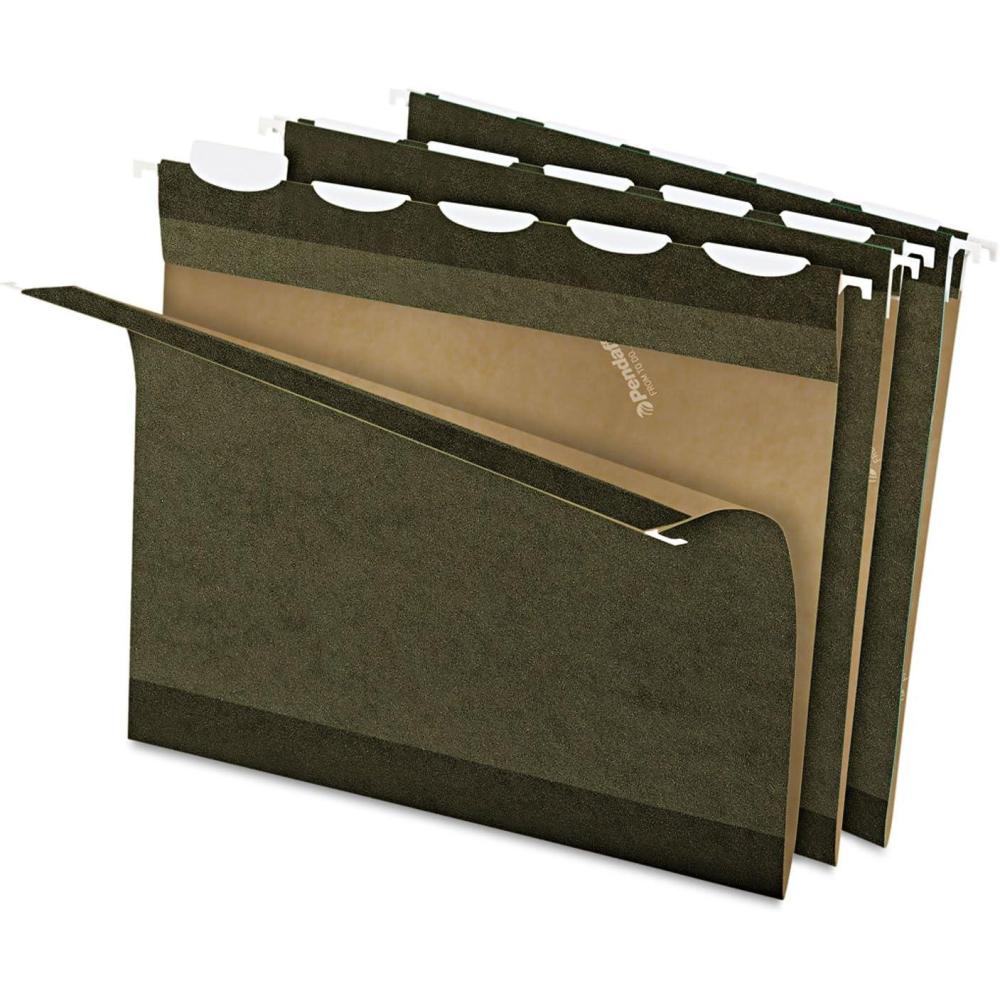 image:imagePendaflex ReadyTab Reinforced Hanging File Folders Legal Size Standard Green 6 Tab 25BX 42591Letter Pack of 10