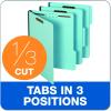 Globe Weis Pendaflex Pressboard Fastener Folders, Letter Size, Light Blue, 2″ Expansion, 1/3 Cut, 25/BX (61542)(Letter)