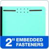 Globe Weis Pendaflex Pressboard Fastener Folders, Letter Size, Light Blue, 2″ Expansion, 1/3 Cut, 25/BX (61542)(Letter)