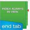 Pendaflex Color End Tab Folders, Full Tab, Letter Size, Green, 100 per Box (H110DGR)