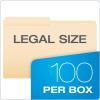 Pendaflex File Folders, Legal Size, Manila, 1/2 Cut, 100/BX (753 1/2)(Legal)