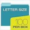 Pendaflex Interior File Folders, 1/3 Cut, Top Tab, Letter Size, Pink, 100 per Box (4210 1/3 PIN)(Aqua)
