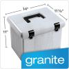 Pendaflex Portable File Box with File Rails, Hinged Lid with Double Latch Closure, Black, Includes 3 Letter Size Hanging Folders (41732)(11″ H x 14″ W x 6-1/2″ D)