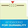Pendaflex Pressboard Classification File Folders, 2 Dividers, 2″ Embedded Fasteners, 2/5 Tab Cut, Legal Size, Light Green, Box of 10 (17176EE)(Legal)