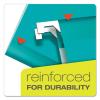 Pendaflex Reinforced Hanging File Folders, Letter Size, Aqua, 1/5 Cut, 25/BX (4152 1/5 AQU)