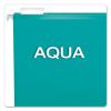 Pendaflex Reinforced Hanging File Folders, Letter Size, Aqua, 1/5 Cut, 25/BX (4152 1/5 AQU)