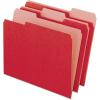 Pendaflex Earthwise 100% Recycled File Folders, 1/3 Cut, Top Tab, Letter Size, Natural, 100 per Box (04342)(Red)