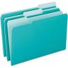 Pendaflex Interior File Folders, 1/3 Cut, Top Tab, Letter Size, Pink, 100 per Box (4210 1/3 PIN)(Aqua)