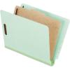 Pendaflex Pressboard End-Tab Classification Folders, Letter Size, 1 Divider, 1.75″ Expansion, Light Green, Straight Cut, 10/BX (23214)(Letter)