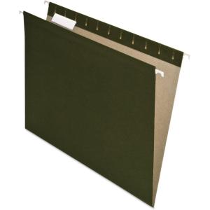 EarthWise by Pendaflex 100% Recycled Hanging Folders, Letter Size, 1/5 Cut, Natural, 25 per Box (74542)(Standard Green)